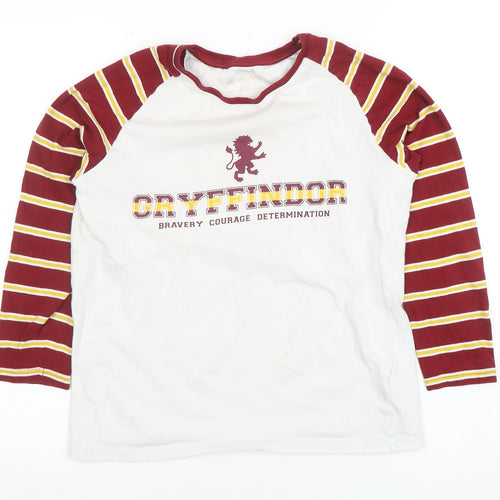 Marks and Spencer Boys White Gryffindor Long Sleeve Cotton T-Shirt 13-14 Years
