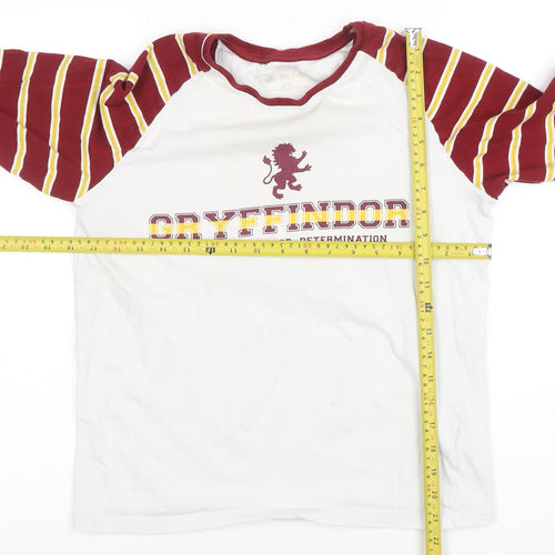 Marks and Spencer Boys White Gryffindor Long Sleeve Cotton T-Shirt 13-14 Years
