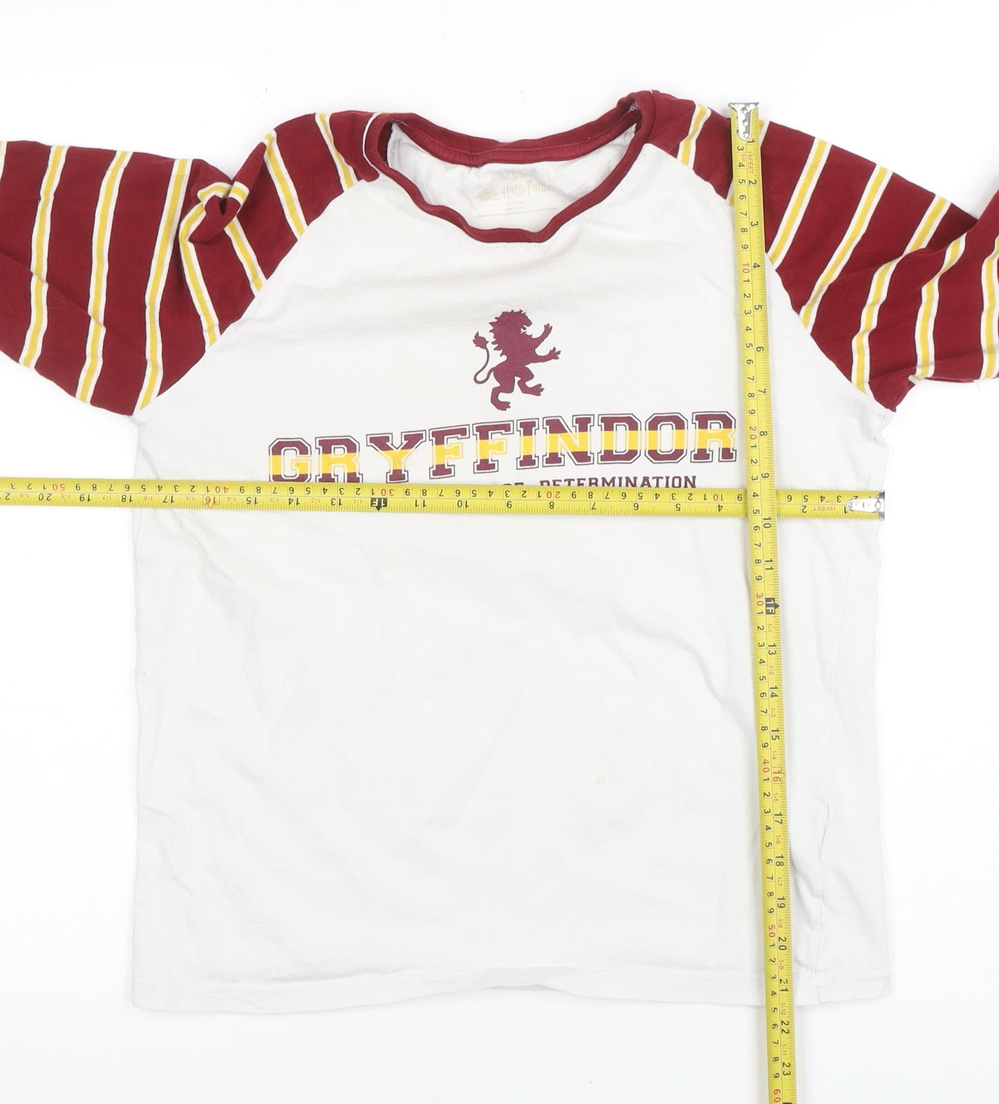 Marks and Spencer Boys White Gryffindor Long Sleeve Cotton T-Shirt 13-14 Years