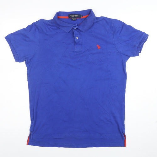 U.S. Polo Assn. Men's Blue Cotton Short Sleeve Polo Shirt Size S