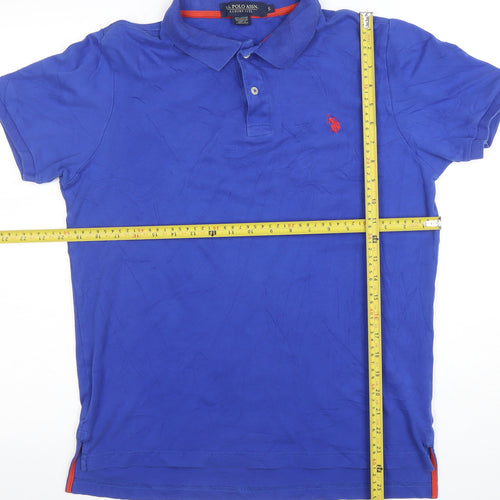 U.S. Polo Assn. Men's Blue Cotton Short Sleeve Polo Shirt Size S