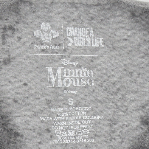Disney Minnie Mouse Grey Acid Wash Graphic T-Shirt Men S