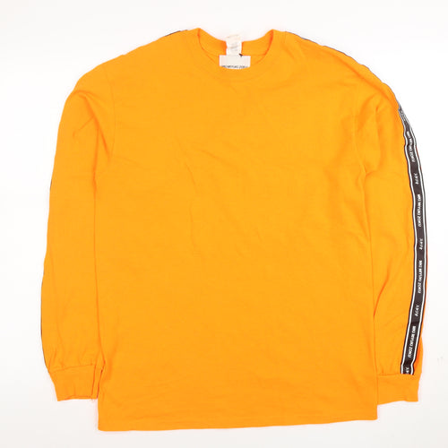 MKI MIYUKI ZOKU Men’s Orange Long Sleeve Crew Neck T-Shirt M