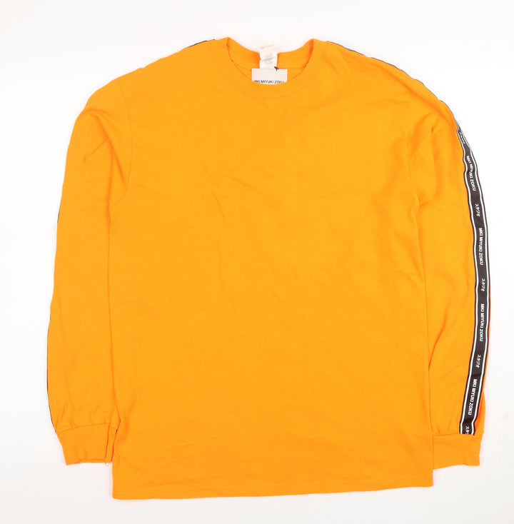 MKI MIYUKI ZOKU Men’s Orange Long Sleeve Crew Neck T-Shirt M