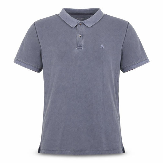 Front view of Jack & Jones men’s blue 2xl cotton polo shirt