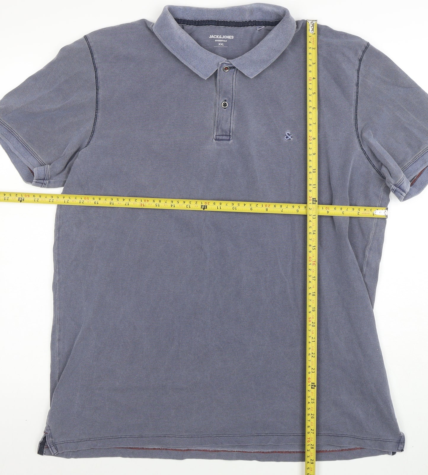 Jack & Jones Mens Blue 2XL Cotton Polo Shirt