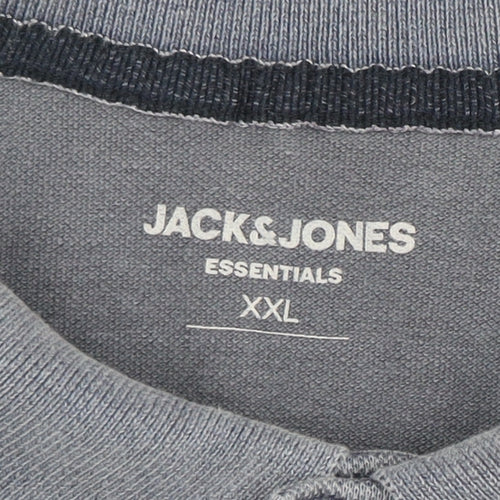Jack & Jones Mens Blue 2XL Cotton Polo Shirt