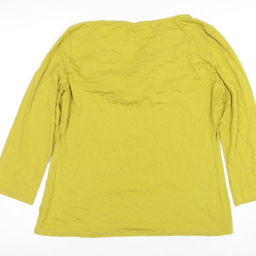 Betty Jackson Black Women’s Green Cowl Neck 3/4 Sleeve Top Size 14