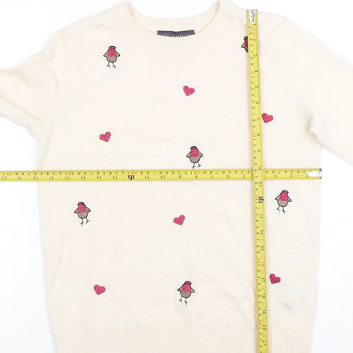 Marks and Spencer Women’s Ivory Embroidered Bird Jumper Size S