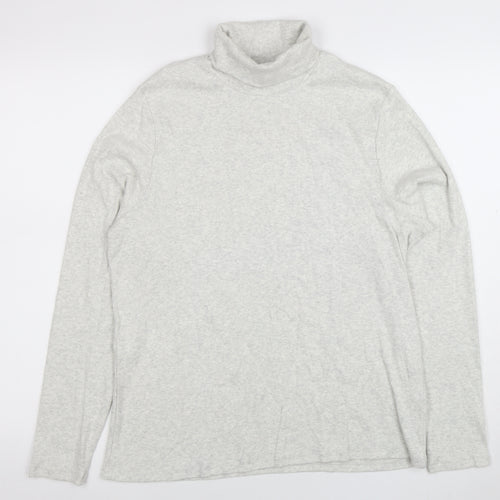 Marks and Spencer Women’s Grey Roll Neck Cotton Jumper Size 18