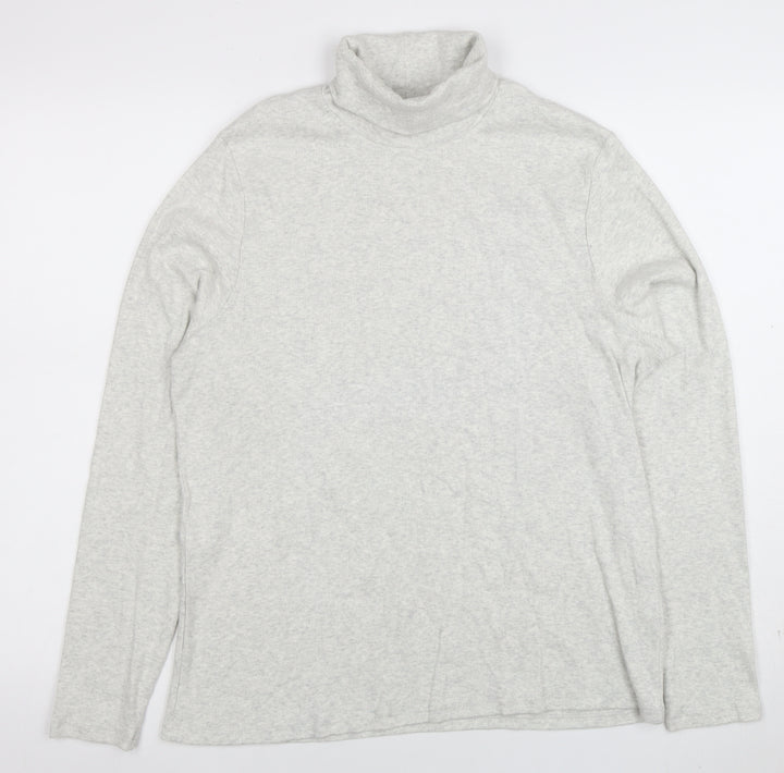 Marks and Spencer Women’s Grey Roll Neck Cotton Jumper Size 18