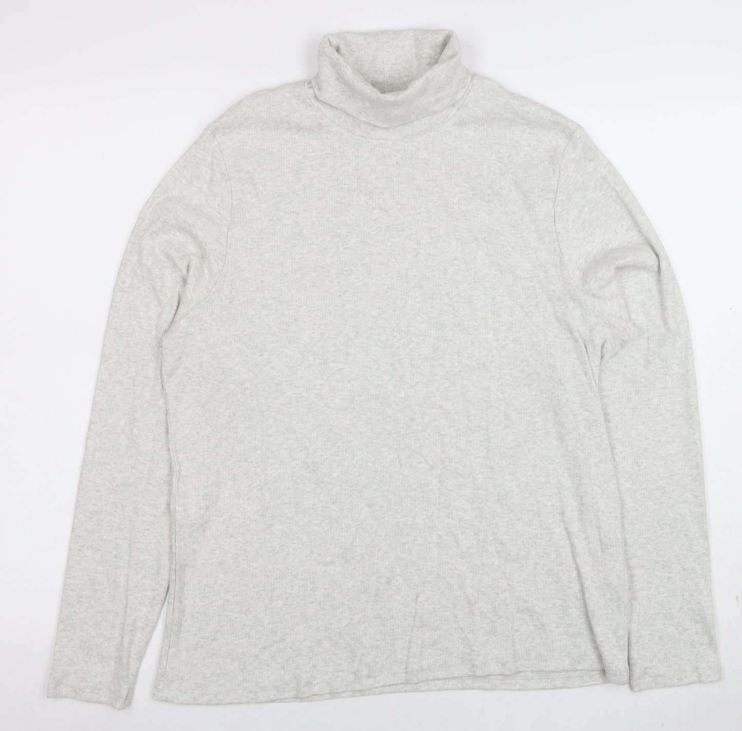 Marks and Spencer Women’s Grey Roll Neck Cotton Jumper Size 18