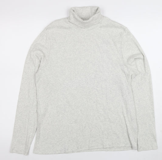Marks and Spencer Women’s Grey Roll Neck Cotton Jumper Size 18