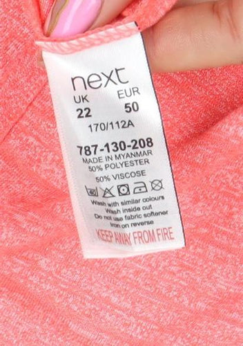 Next Women Pink Sleeveless Tank Top Size 22 UK Lightweight Activewear