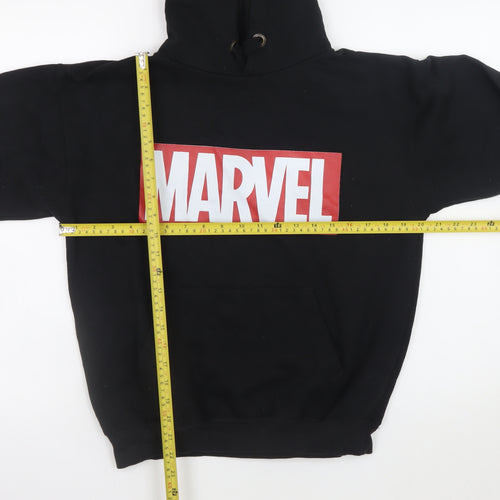 Marvel Men's Black Pullover Hoodie Small Graphic Logo Fleece