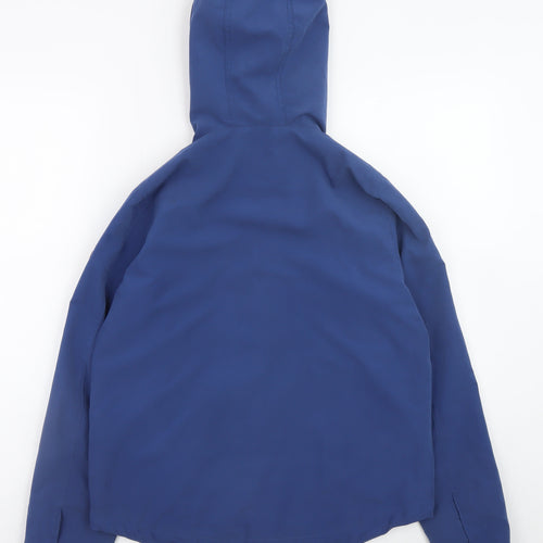 ONLY Men's Blue Hooded Windbreaker Jacket Size S Polyester Nylon