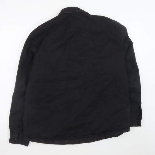 Tu Men's Black L Cotton Lined Casual Button Jacket