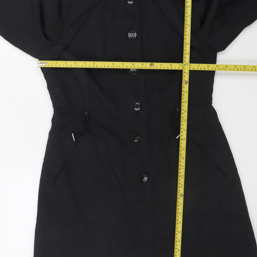 Marks and Spencer Women's Black Long Trench Coat UK 12