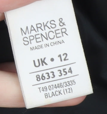 Marks and Spencer Women's Black Long Trench Coat UK 12