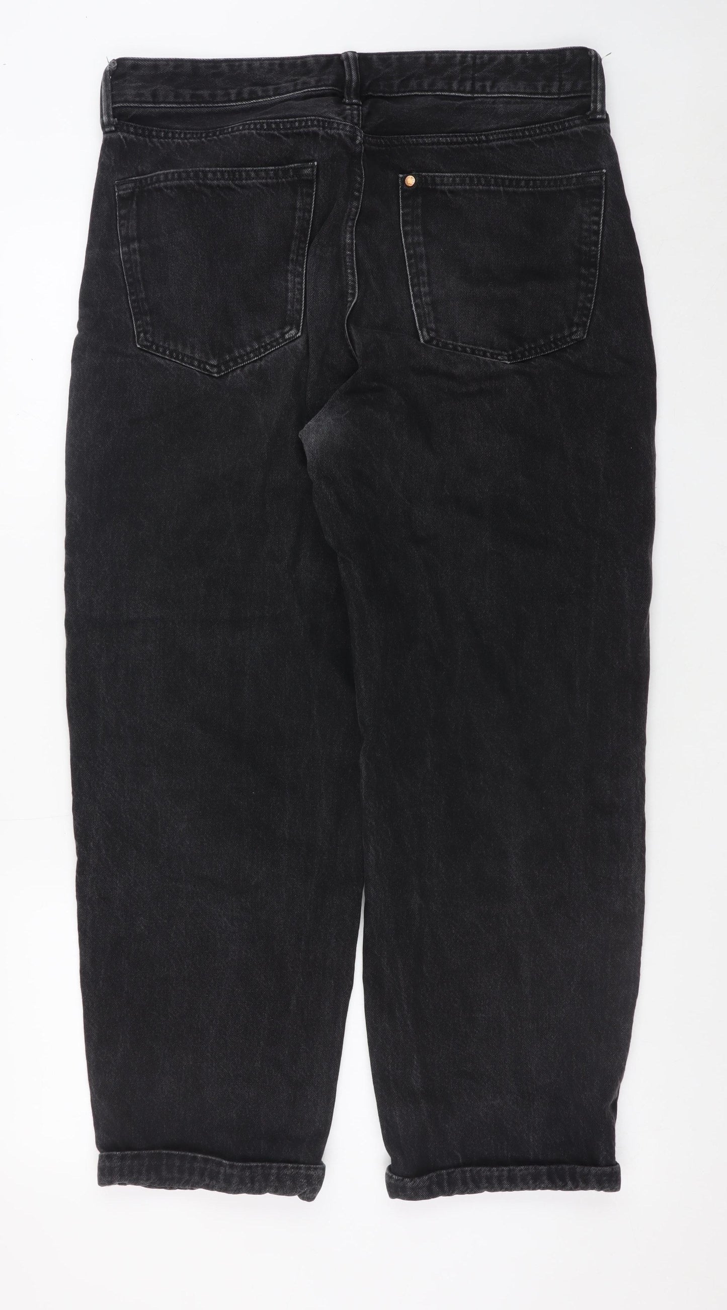 H&M Women’s Black Loose Fit Jeans Size 14 Relaxed Denim