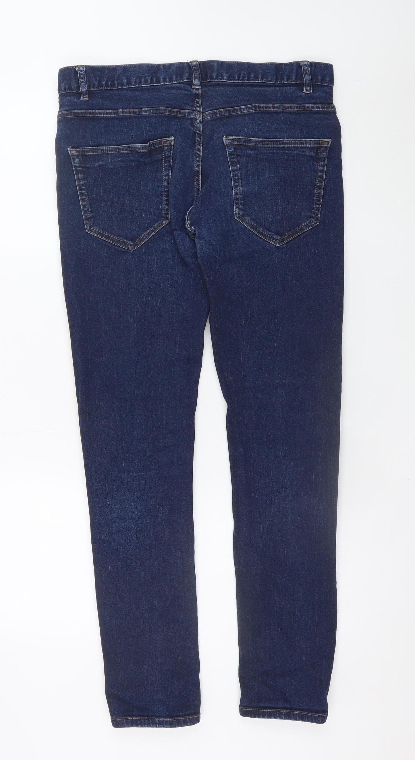 Next Women's Blue Super Skinny Mid Rise Stretch Jeans Size 34R