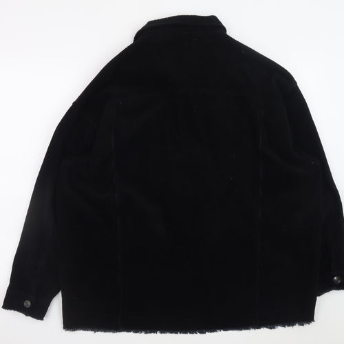 Zara Men's Black Corduroy Basic Jacket L Casual Cotton Outerwear