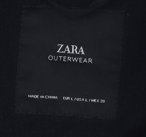 Zara Men's Black Corduroy Basic Jacket L Casual Cotton Outerwear