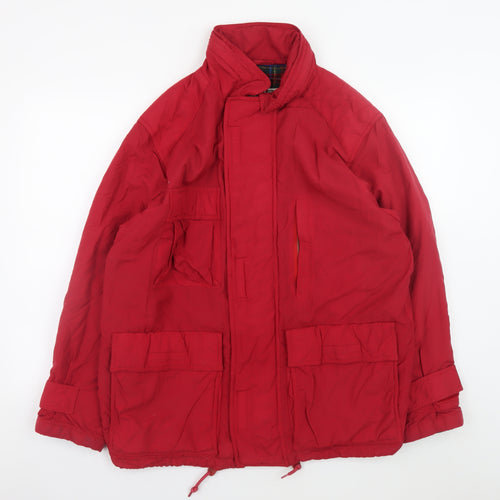 GAP Men's Red XS Nylon Parka Jacket with Pockets and Lined Interior