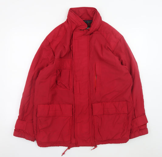 GAP Men's Red XS Nylon Parka Jacket with Pockets and Lined Interior