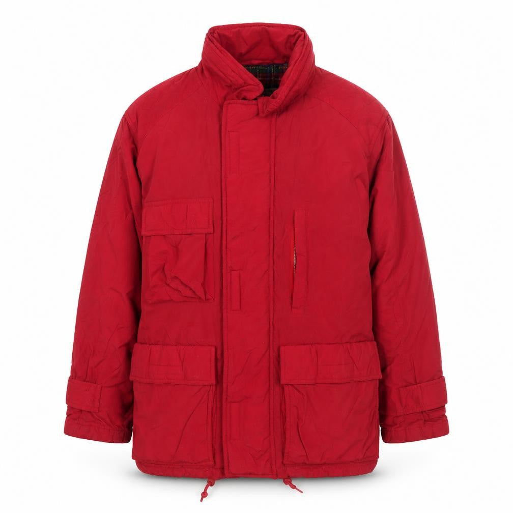 Front view of Gap Men's Red XS Nylon Parka Jacket with Pockets and Lined Interior