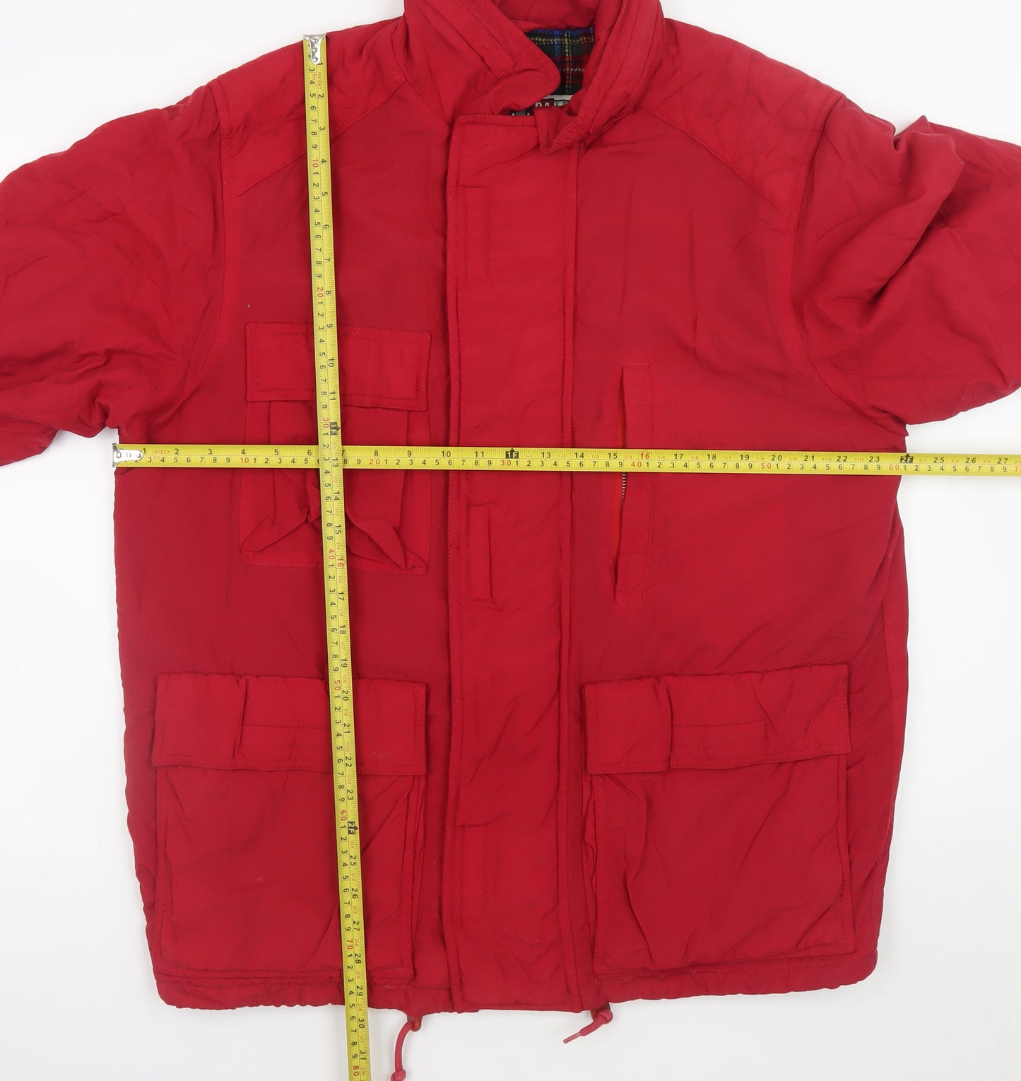 GAP Men's Red XS Nylon Parka Jacket with Pockets and Lined Interior