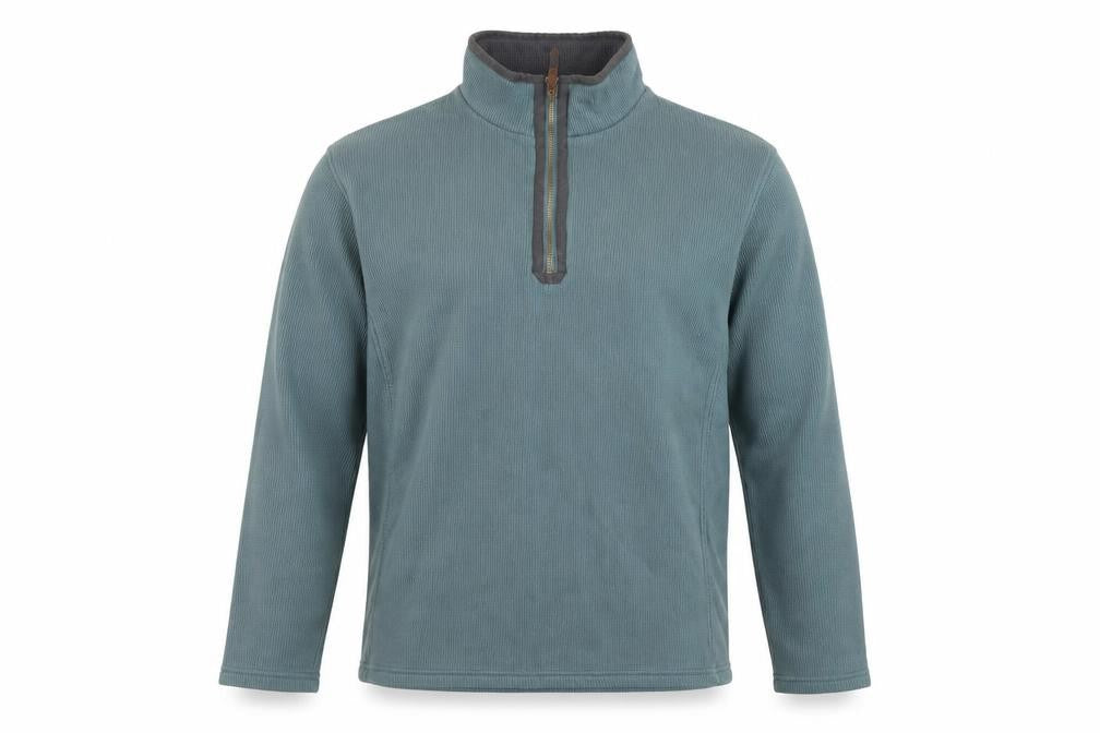 Front view of Mountain Warehouse Men's Green L 1/2 Zip Fleece Sweatshirt