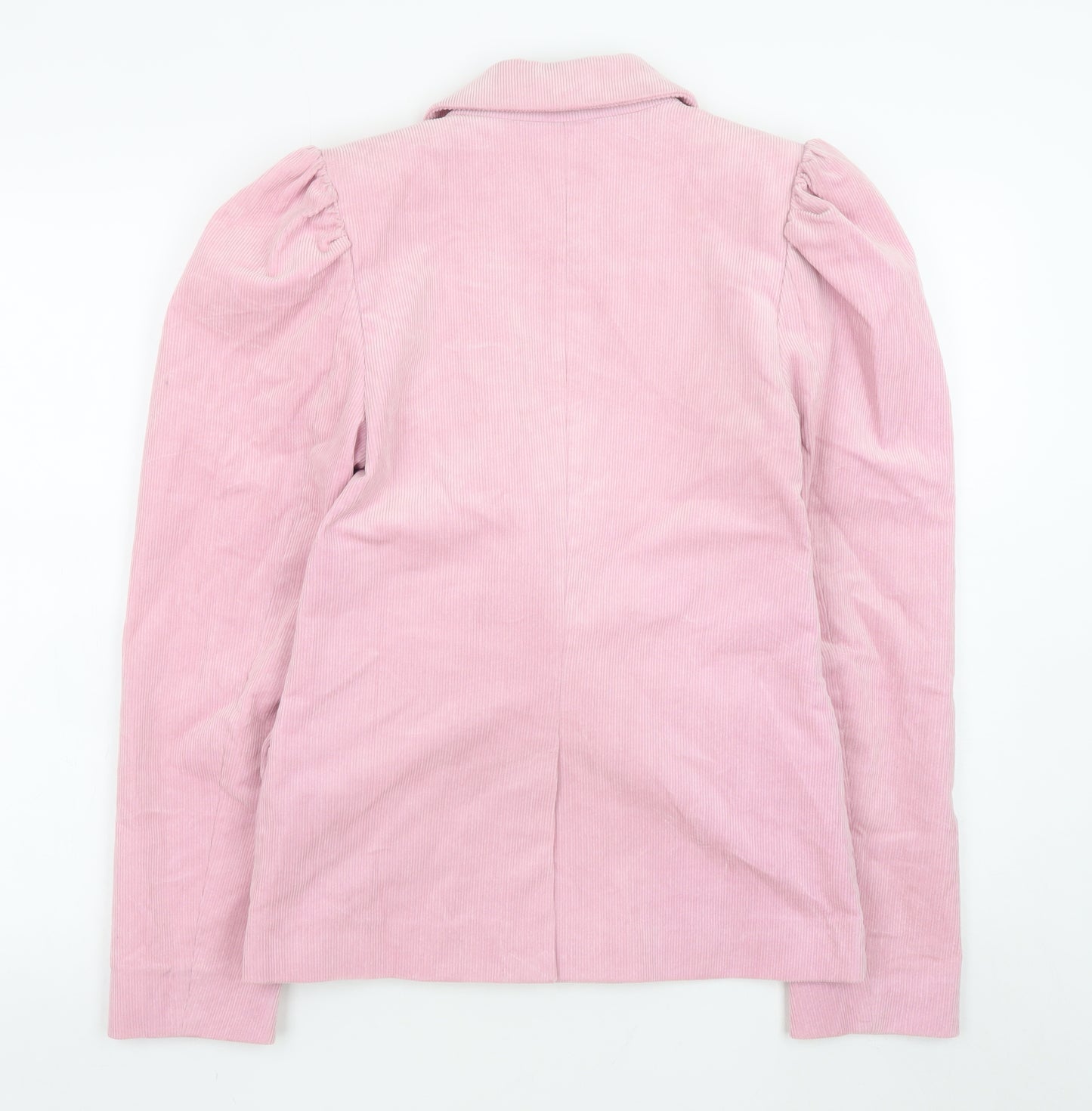 Monki Women Pink Corduroy Blazer Size 8 Double Breasted Jacket