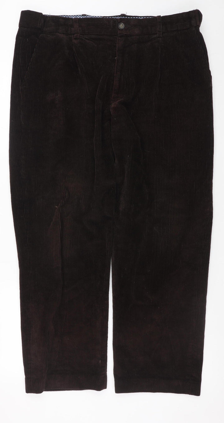Maine New England Men's Brown Corduroy Chino Trousers 36S