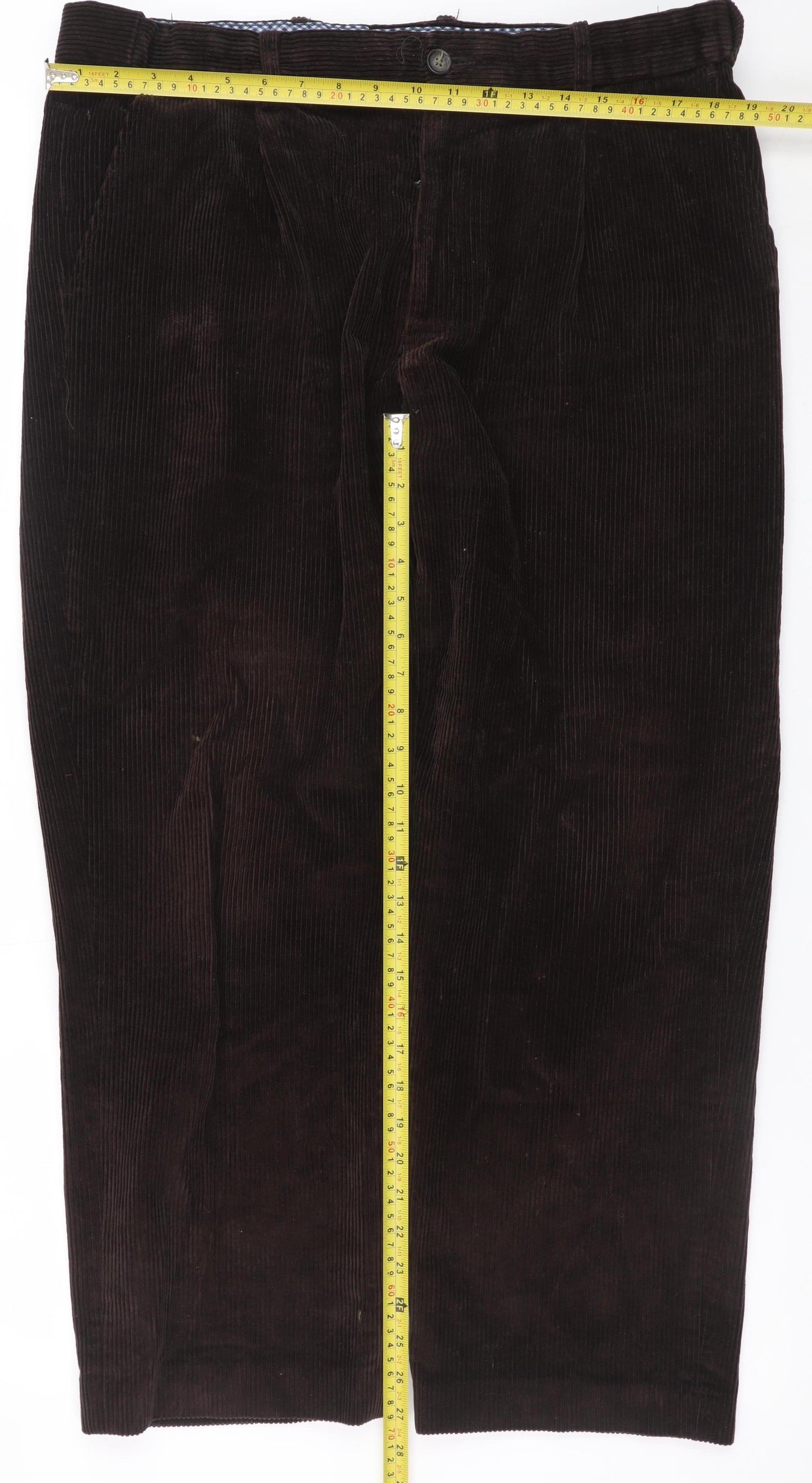Maine New England Men's Brown Corduroy Chino Trousers 36S