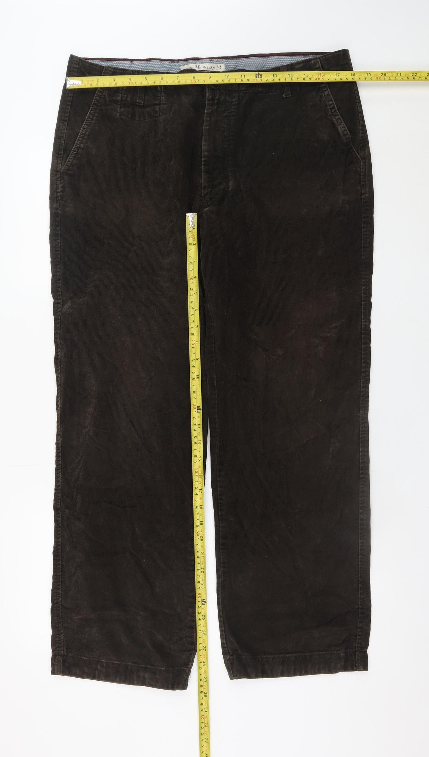 Marks and Spencer Men's Brown Corduroy Chino Trousers 38W 31L