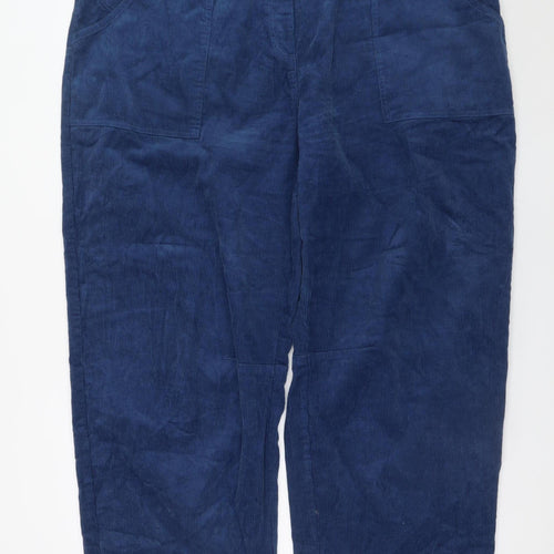 Poetry Womens Blue Corduroy Chino Trousers Size 22 Relaxed Fit