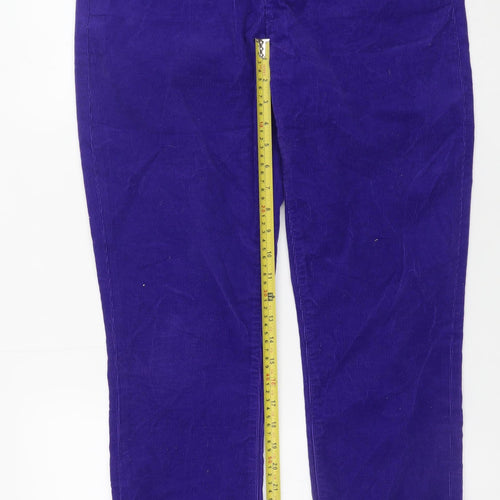 Lands' End Women's Purple Corduroy Chino Trousers UK 12