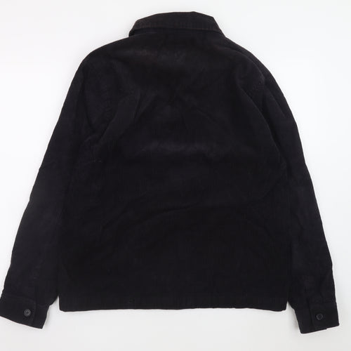 H&M Men's Black Corduroy Basic Jacket Size M Cotton Casual