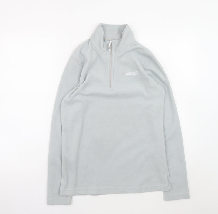 Regatta Womens Grey 1/4 Zip Fleece Sweatshirt UK 8 Polyester Outdoor