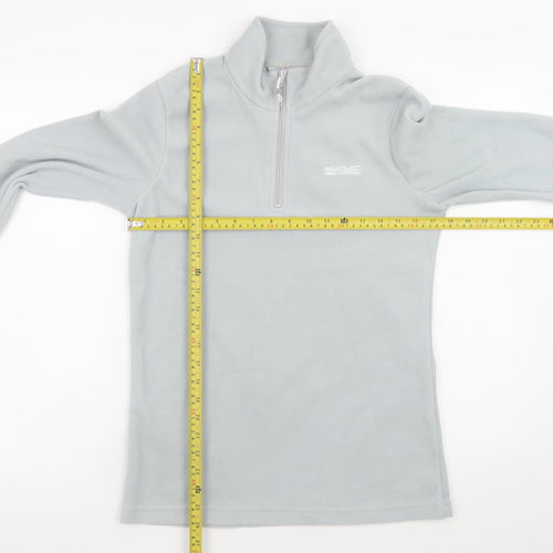 Regatta Womens Grey 1/4 Zip Fleece Sweatshirt UK 8 Polyester Outdoor