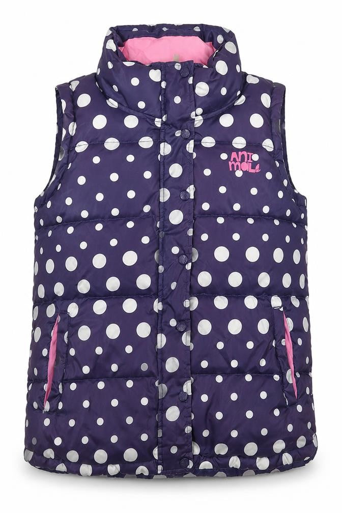 Animal Women Blue Polka Dot Padded Waistcoat Size 12