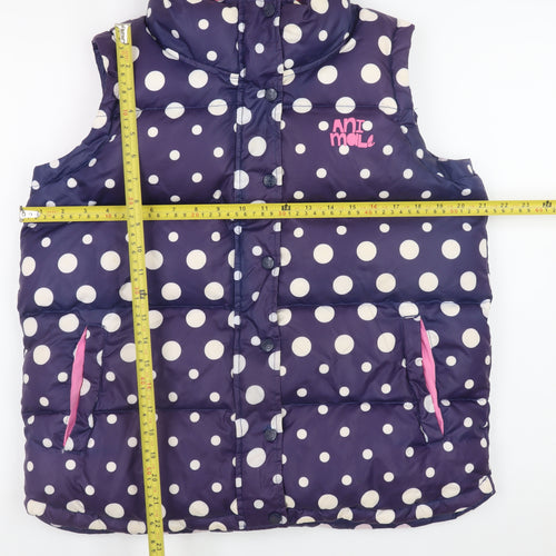 Animal Women Blue Polka Dot Padded Waistcoat Size 12