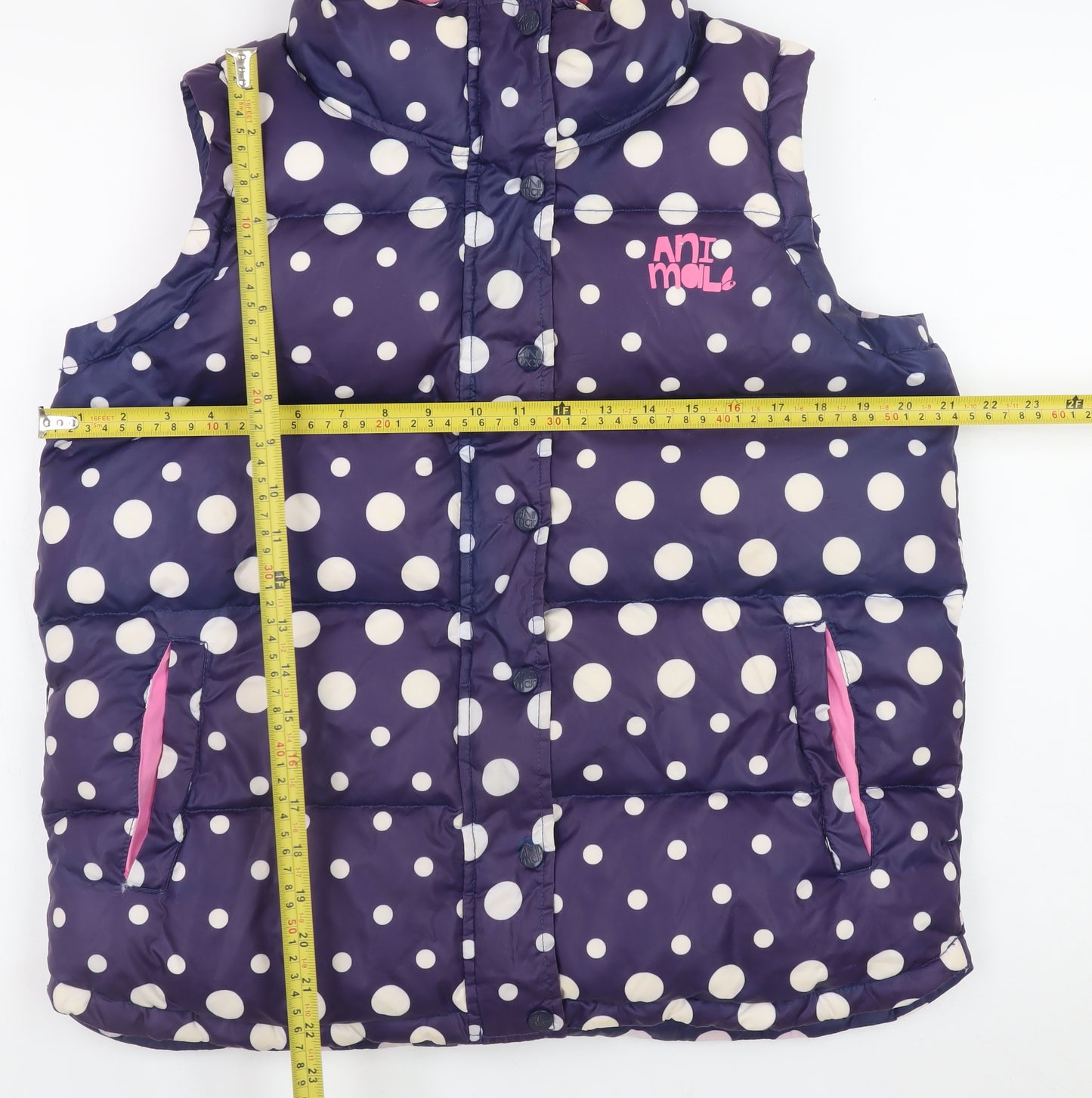 Animal Women Blue Polka Dot Padded Waistcoat Size 12