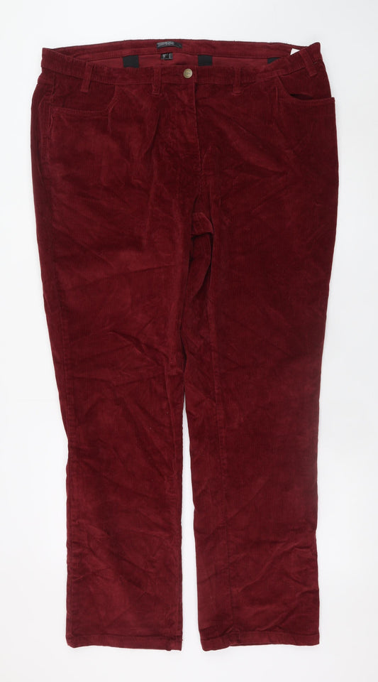 Bonprix Collection Women’s Red Corduroy Straight Trousers Size 24