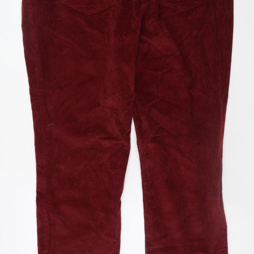 Bonprix Collection Women’s Red Corduroy Straight Trousers Size 24