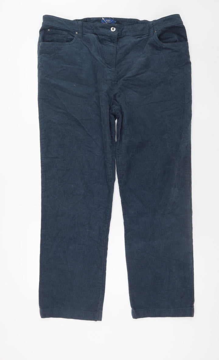 Cotton Traders Men's Blue Corduroy Trousers Size 18 Regular Fit