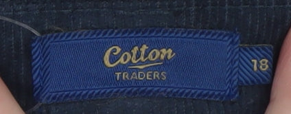 Cotton Traders Men's Blue Corduroy Trousers Size 18 Regular Fit