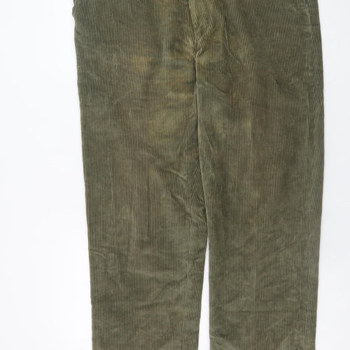 Peter Christian Men's Green Corduroy Chino Trousers W38 L30 Cotton