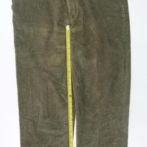Peter Christian Men's Green Corduroy Chino Trousers W38 L30 Cotton